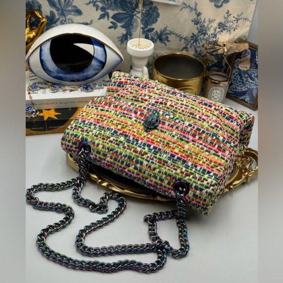 🆕 KURT GEIGER LONDON 🧿 NWOT Large Tweed Kensington, Multicolour Woven - Picture 15 of 15